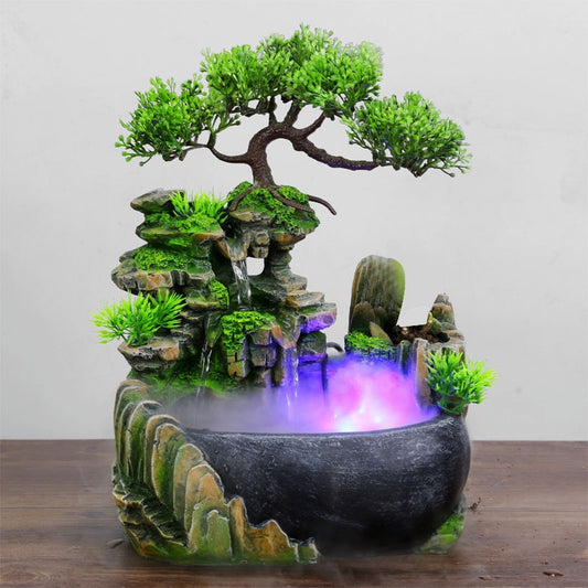 Bring Abundance and Serenity with our Desktop Waterfall Fountain - Perfect for Home or Office Feng Shui